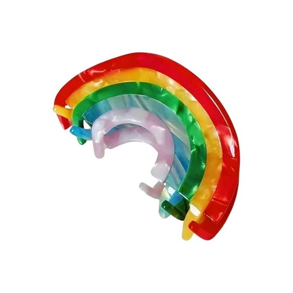PRIDE RAINBOW ACETATE CLAW CLIP - Picture 1 of 6